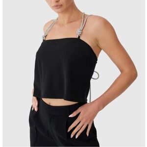 NWT C/Meo Embellished Crop Top